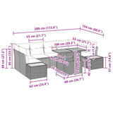 Garden Dining Set with Cushion Manual 8 pcs Black and Brown - Extra Image