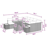 Garden Dining Set Manual 9 pcs Black and Brown 100 x 55 x 73 cm - Extra Image