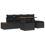 Garden Sofa Set 6 pcs Black and Brown