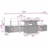 Garden Dining Set with Cushion 6 pcs Black and Brown - Extra Image