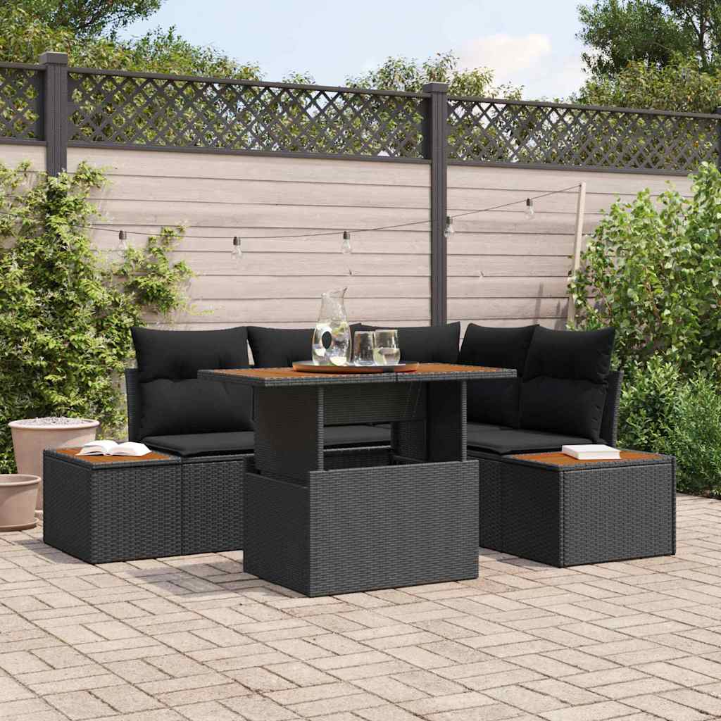Garden Dining Set Manual 5 pcs Black and Brown 100 x 55 x 73 cm