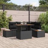 Garden Dining Set Manual 5 pcs Black and Brown 100 x 55 x 73 cm - Side View