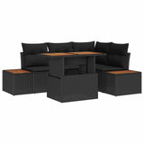 Garden Sofa Set 5 pcs Black and Brown