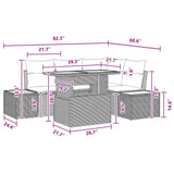 Garden Dining Set Manual 5 pcs Black and Brown 100 x 55 x 73 cm - Extra Image