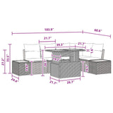 Garden Dining Set Manual 6 pcs Black and Brown 100 x 55 x 73 cm - Extra Image