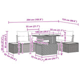 Garden Dining Set with Cushion Manual 6 pcs Black and Brown - Extra Image