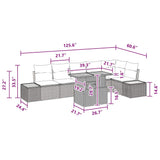 Garden Dining Set Manual 7 pcs Black and Brown 100 x 55 x 73 cm - Extra Image