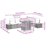 Garden Dining Set with Cushion Manual 7 pcs Black and Brown - Extra Image