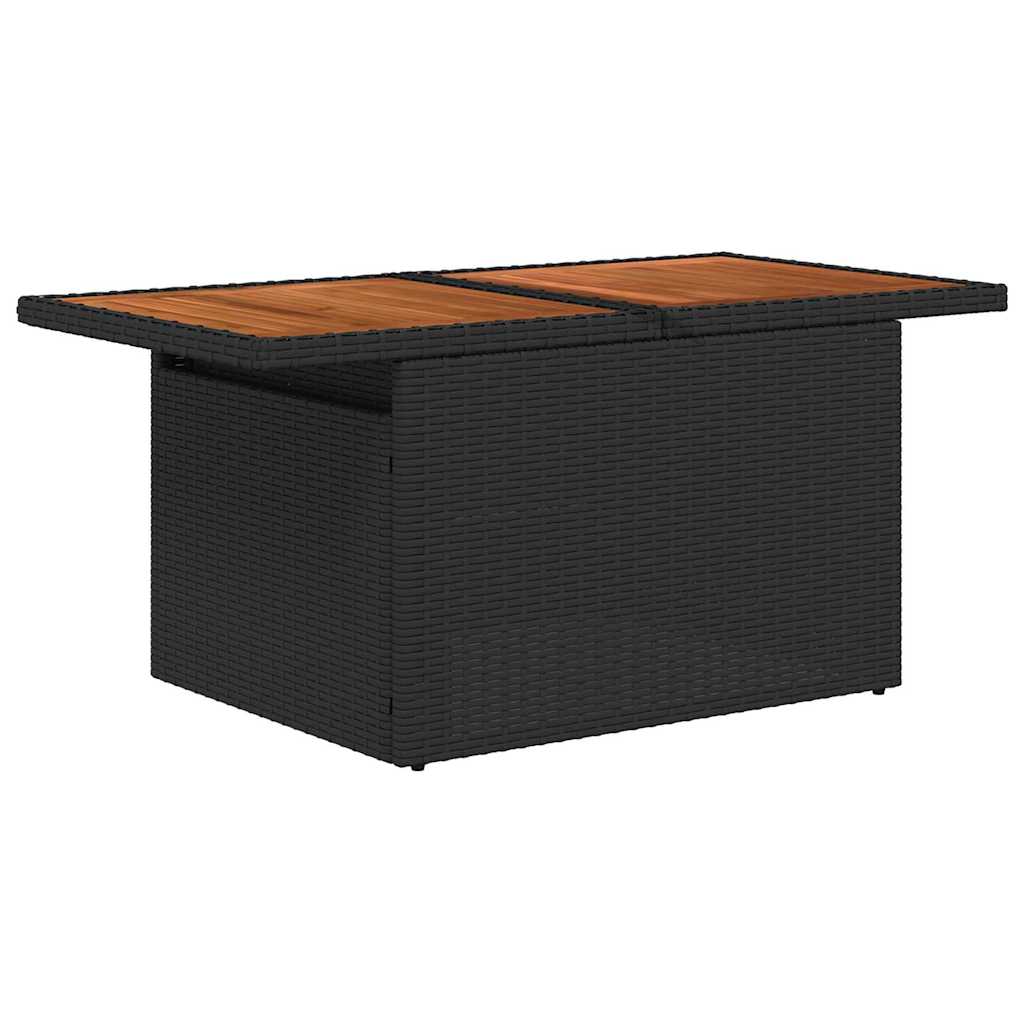 Garden Dining Set with Cushion 7 pcs Black and Brown