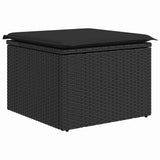 Garden Dining Set with Cushion 7 pcs Black and Brown - Close-Up Angle