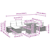 Garden Dining Set with Cushion 8 pcs Black and Brown - Extra Image