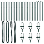 Embedded Fence Post 26 pcs Green Powder-Coated Steel