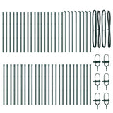 Embedded Fence Post 52 pcs Green Powder-Coated Steel