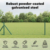 Embedded Fence Post 26 pcs Green Powder-Coated Steel
