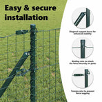 Embedded Fence Post 26 pcs Green Powder-Coated Steel
