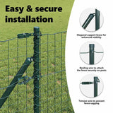 Embedded Fence Post 26 pcs Green Powder-Coated Steel - Rear View