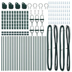 Embedded Fence Post 26 pcs Green Powder-Coated Steel