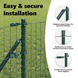 Embedded Fence Post 52 pcs Green Powder-Coated Steel