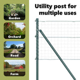 Embedded Fence Post 52 pcs Green Powder-Coated Steel - Close-Up Angle