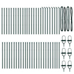 Embedded Fence Post 52 pcs Green Powder-Coated Steel