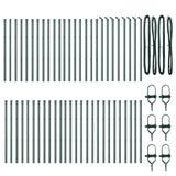 Fence Post Other 52 pcs Green 3,2 x 3,2 x 120 cm Steel - Top-Down View