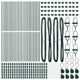 Embedded Fence Post 52 pcs Green Powder-Coated Steel