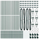 Embedded Fence Post 52 pcs Green Powder-Coated Steel