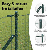 Embedded Fence Post 26 pcs Green Powder-Coated Steel - Rear View