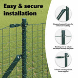 Embedded Fence Post 52 pcs Green Powder-Coated Steel