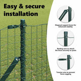 Embedded Fence Post 26 pcs Green Powder-Coated Steel