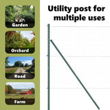 Embedded Fence Post 26 pcs Green Powder-Coated Steel
