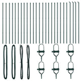 Fence Post 26 pcs Green 3.2 x 3.2 x 170 cm Steel - Top-Down View