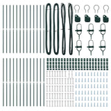 Embedded Fence Post 26 pcs Green Powder-Coated Steel