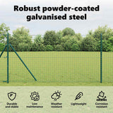 Embedded Fence Post 52 pcs Green Powder-Coated Steel