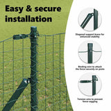 Embedded Fence Post 52 pcs Green Powder-Coated Steel