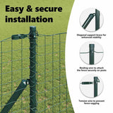 Embedded Fence Post 26 pcs Green Powder-Coated Steel