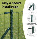 Embedded Fence Post 52 pcs Green Powder-Coated Steel