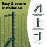 Embedded Fence Post 26 pcs Green Powder-Coated Steel - Rear View