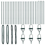 Embedded Fence Post 26 pcs Green Powder-Coated Steel - Side View