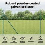 Embedded Fence Post 52 pcs Green Powder-Coated Steel