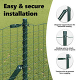 Embedded Fence Post 52 pcs Green Powder-Coated Steel