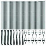 Embedded Fence Post 52 pcs Green Powder-Coated Steel