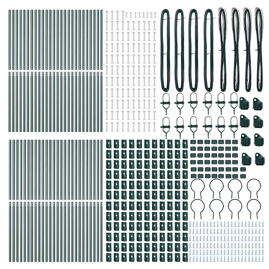 Embedded Fence Post 52 pcs Green Powder-Coated Steel