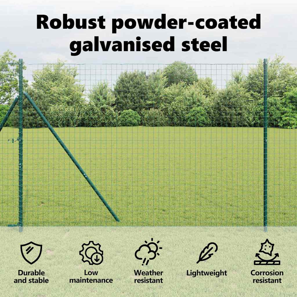 Embedded Fence Post 52 pcs Green Powder-Coated Steel