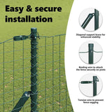 Embedded Fence Post 52 pcs Green Powder-Coated Steel - Rear View