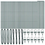Embedded Fence Post 52 pcs Green Powder-Coated Steel