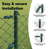 Chainlink Fence Ground Fix 1 x 25 m PVC-Coated Steel Green Mesh