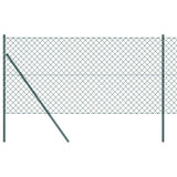 Chainlink Fence Ground Fix 1 x 25 m PVC-Coated Steel Green Mesh