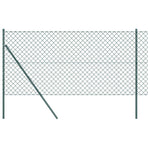 Chainlink Fence Ground Fix 1 x 25 m PVC-Coated Steel Green Mesh