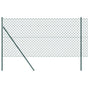 Chainlink Fence Ground Fix 1 x 25 m PVC-Coated Steel Green Mesh